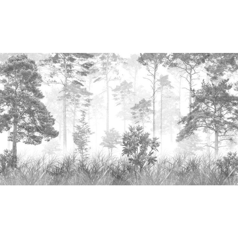Обои виниловые на флизелине Design Studio 3D Vintage Черно-белый лес Натуральный холст (VG-008)