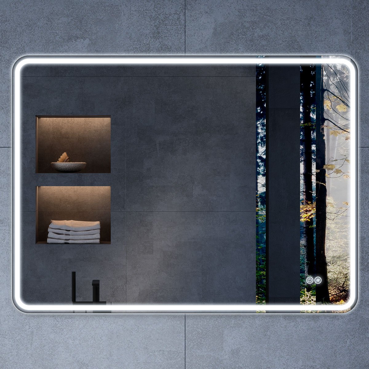 Зеркало LED Vincea (Винчея) VLM-3VC100-2 c сенсорным выключателем и диммером, с функцией антизапотевания