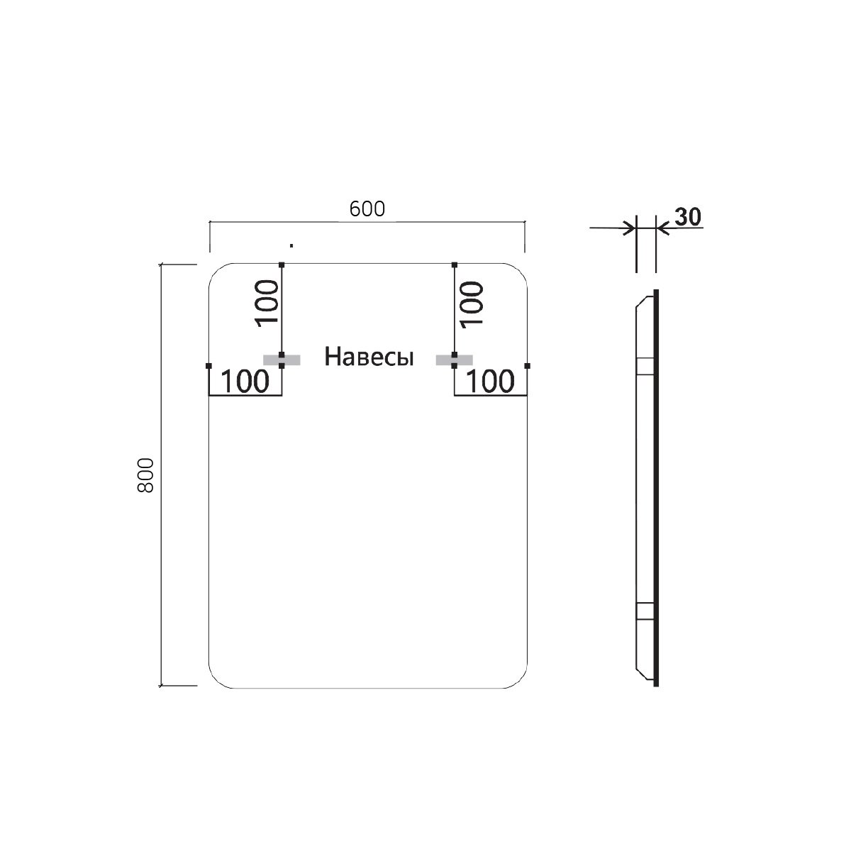 Зеркало LED Vincea (Винчея) VLM-3VC600-2 c сенсорным выключателем и диммером, с функцией антизапотевания