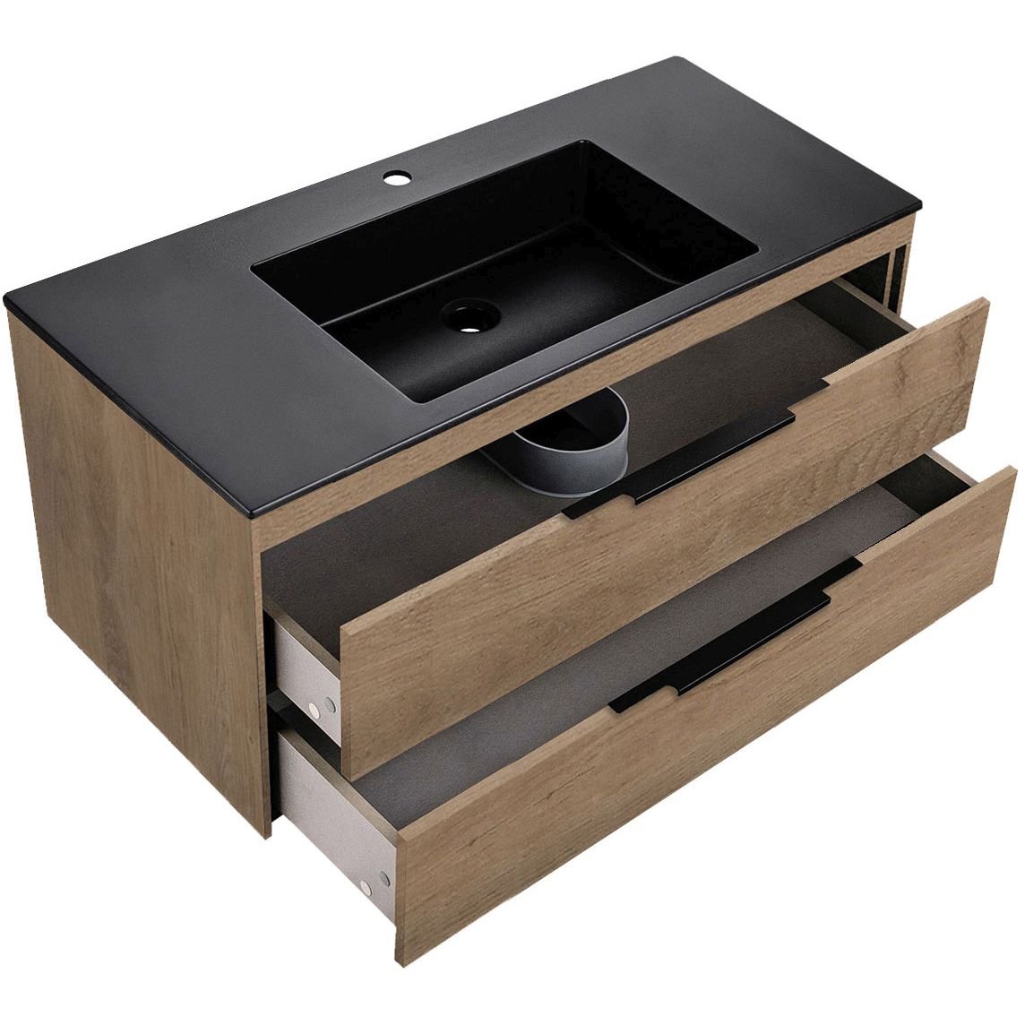 База под раковину Vincea (Винчея) Chiara 2D VMC-2C2100NO 1000 подвесная, 2 выкатных ящика soft-close, N.Oak