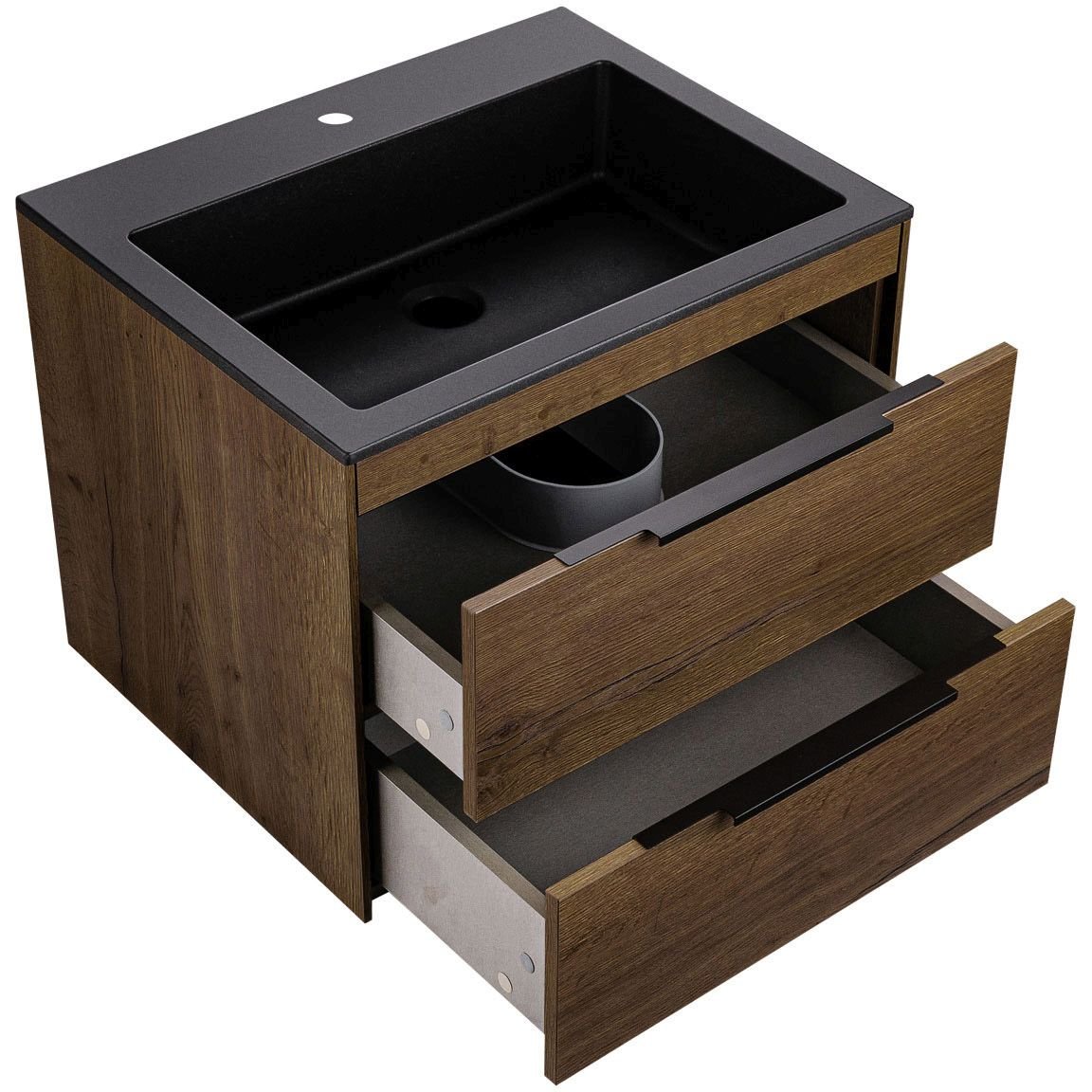 База под раковину Vincea (Винчея) Chiara 2D VMC-2C2600TO 600 подвесная, 2 выкатных ящика soft-close, T.Oak