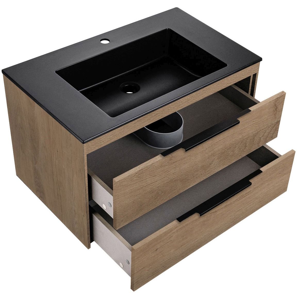 База под раковину Vincea (Винчея) Chiara 2D VMC-2C2800NO 800 подвесная, 2 выкатных ящика soft-close, N.Oak