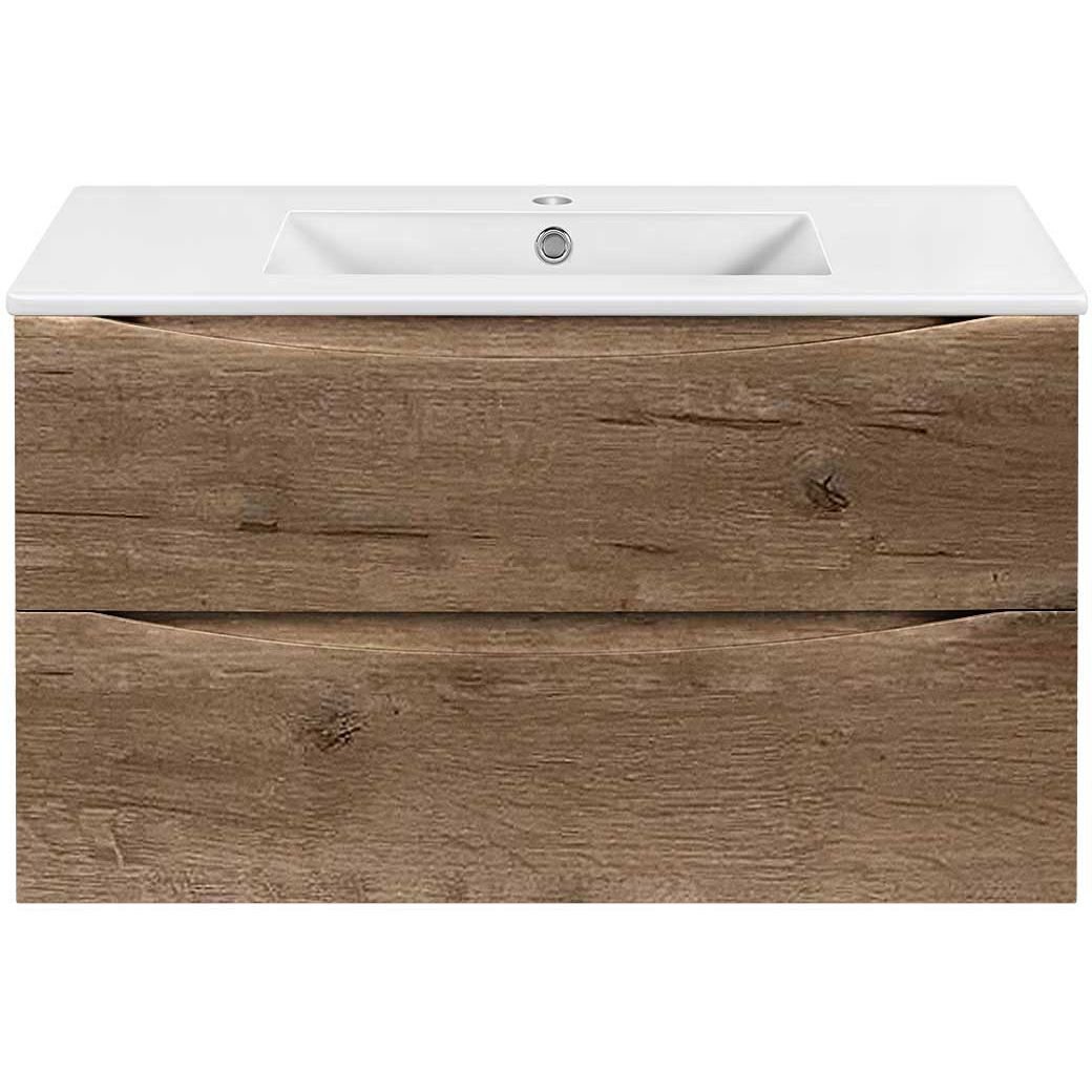 База под керамическую раковину Vincea (Винчея) Mia Slim VMC-2MC900S1VO 900 подвесная, 2 выкатных ящика soft close, V.Oak