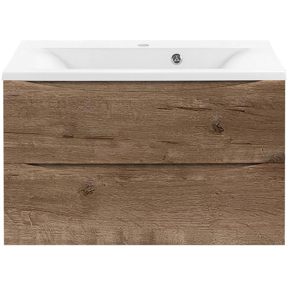 База под керамическую раковину Vincea (Винчея) Mia 750 подвесная, 2 выкатных ящика soft close, V.Oak