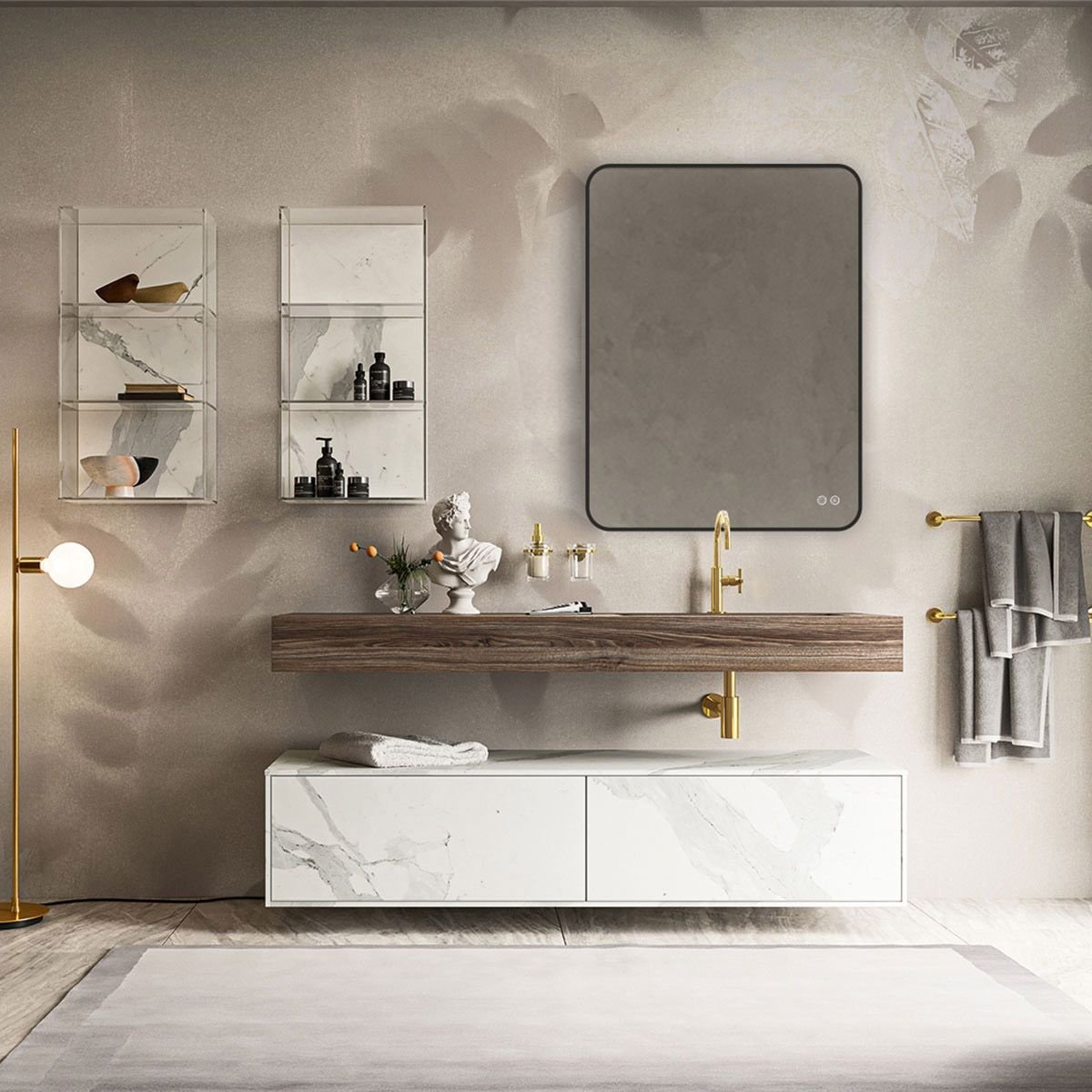 Зеркало LED Vincea (Винчея) VLM-3VC600B-2 600х800 c сенсорным выключателем и диммером, антизапотевание