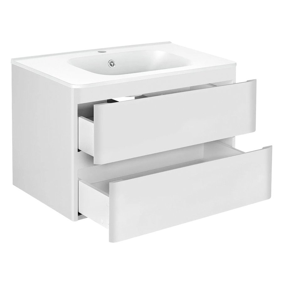 База под раковину Vincea (Винчея) Vico 800 подвесная, 2 выкатных ящика soft close, G.White VMC-2V800GW