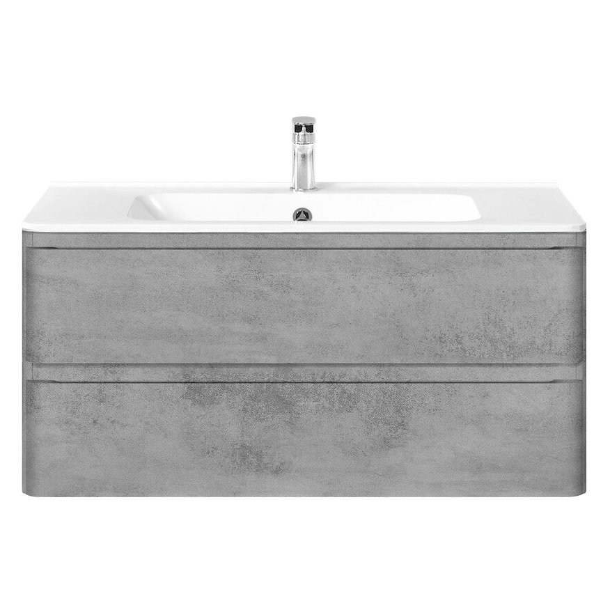 База под раковину Vincea (Винчея) Vico 1000 подвесная, 2 выкатных ящика soft close, Beton VMC-2V100BT