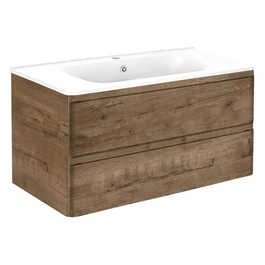 База под раковину Vincea (Винчея) Vico 1000 подвесная, 2 выкатных ящика soft close, V.Oak VMC-2V100VO