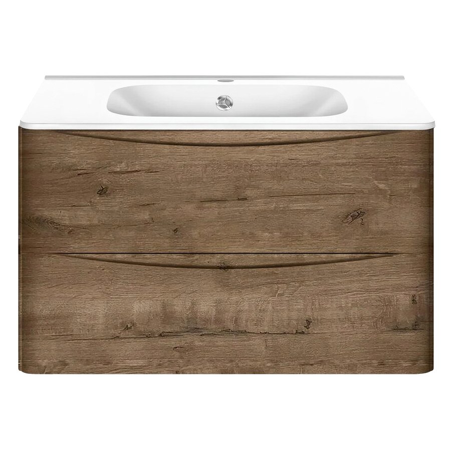 База под раковину Vincea (Винчея) Paola 800 подвесная, 2 выкатных ящика soft close, V.Oak VMC-2P800VO