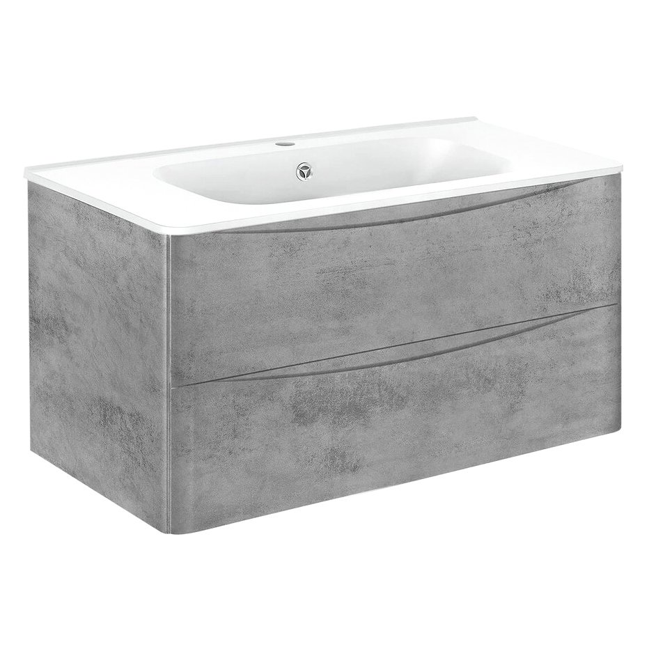База под раковину Vincea (Винчея) Paola 1000 подвесная, 2 выкатных ящика soft close, Beton VMC-2P100BT