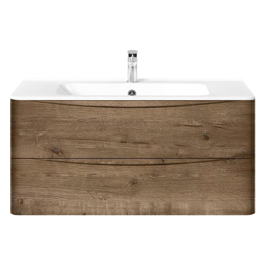 База под раковину Vincea (Винчея) Paola 1000 подвесная, 2 выкатных ящика soft close, V.Oak VMC-2P100VO