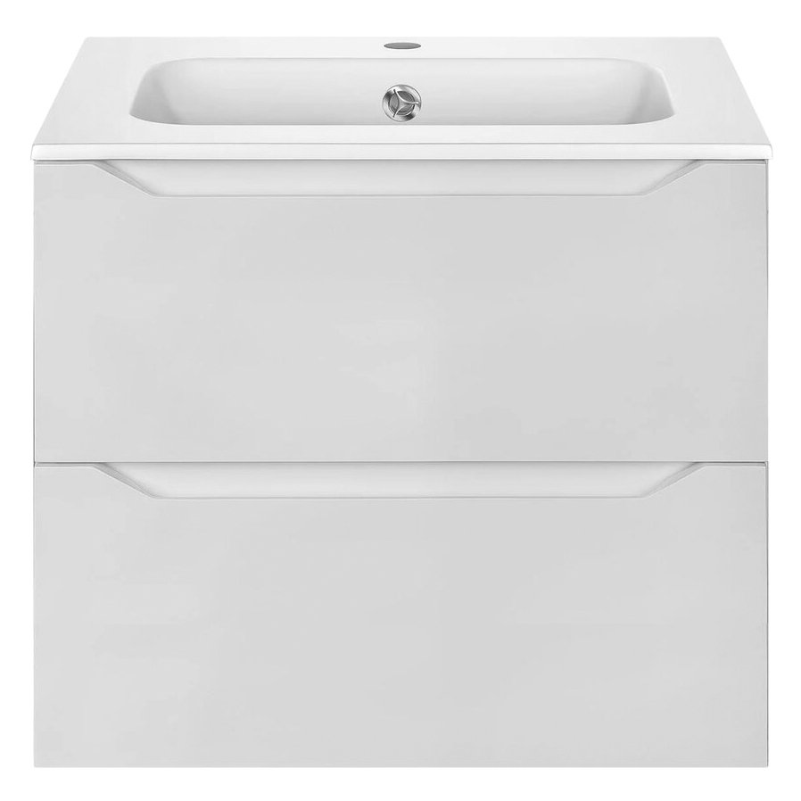 База под раковину Vincea (Винчея) Norma 600 подвесная, 2 выкатных ящика soft close, G.White VMC-2N600GW