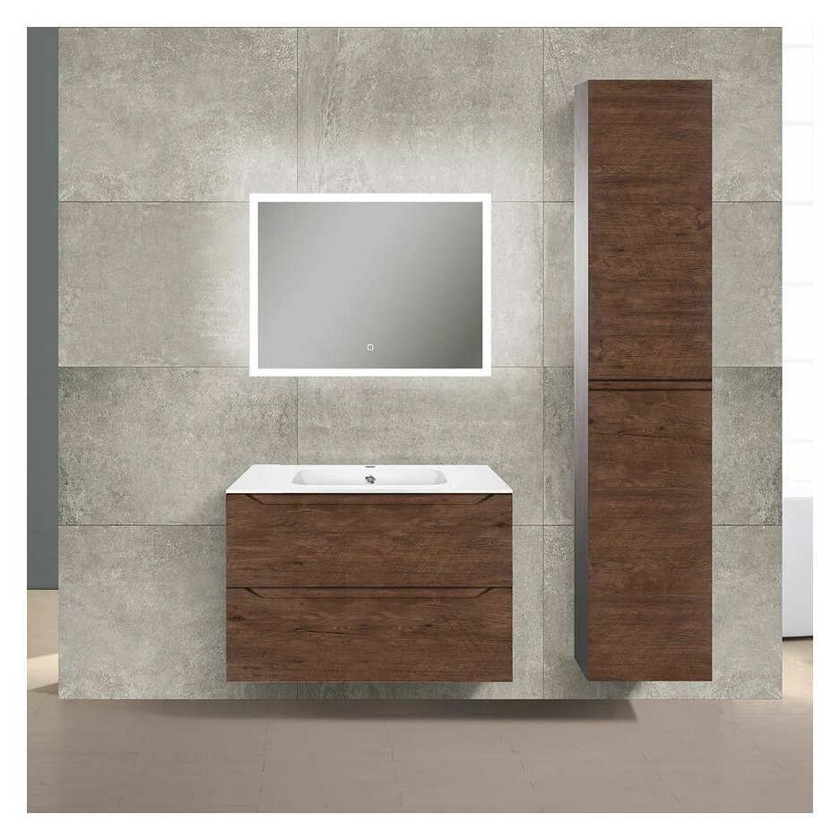 База под раковину Vincea (Винчея) Norma 800 подвесная, 2 выкатных ящика soft close, R.Wood VMC-2N800RW