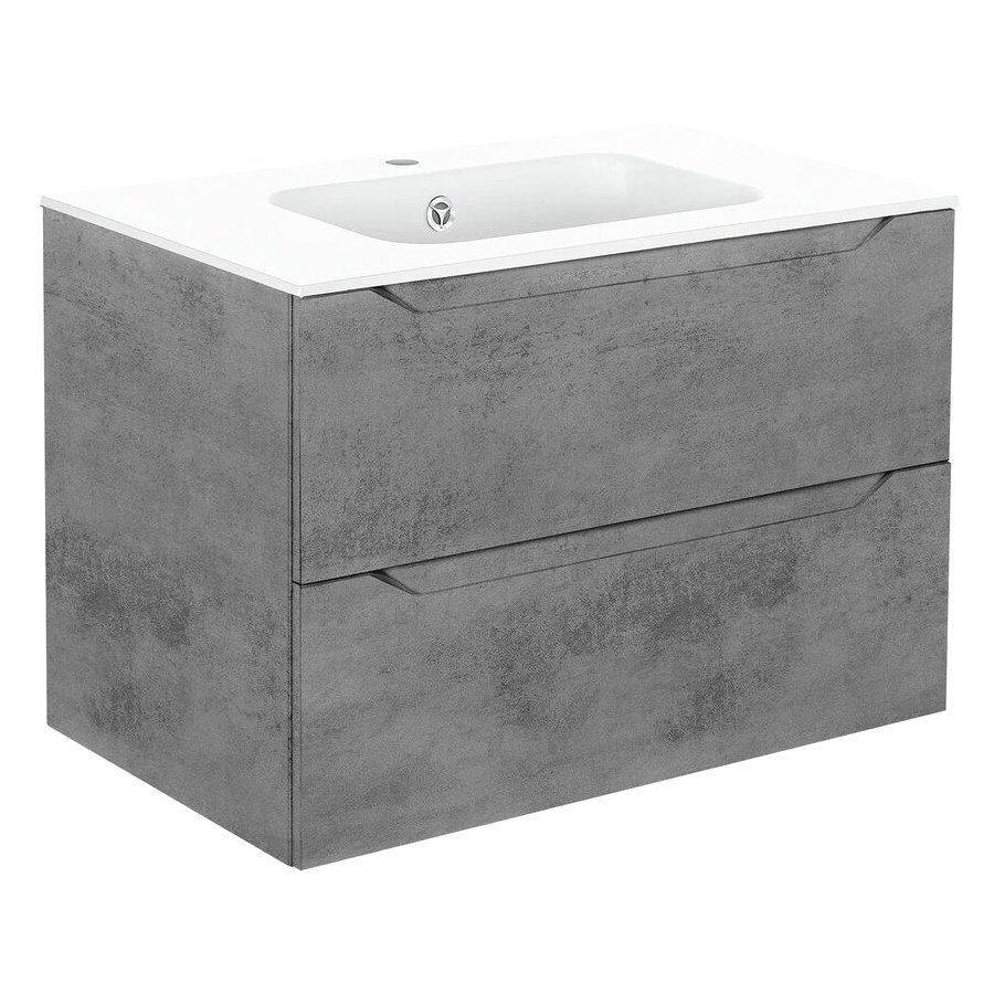 База под раковину Vincea (Винчея) Norma 800 подвесная, 2 выкатных ящика soft close, Beton VMC-2N800BT