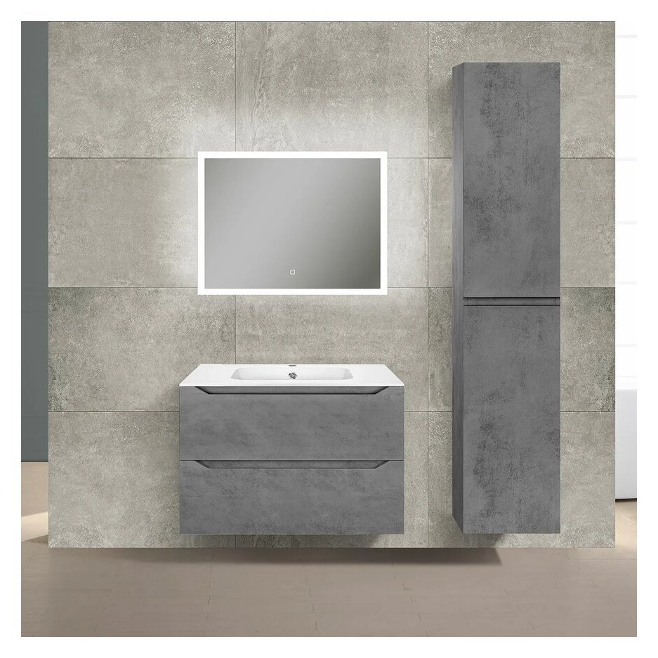 База под раковину Vincea (Винчея) Norma 800 подвесная, 2 выкатных ящика soft close, Beton VMC-2N800BT