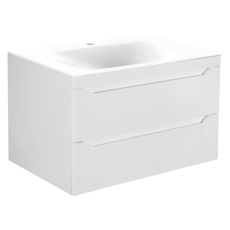 База под раковину Vincea (Винчея) Fine 800 подвесная, 2 выкатных ящика soft close, G.White VMC-2F800GW