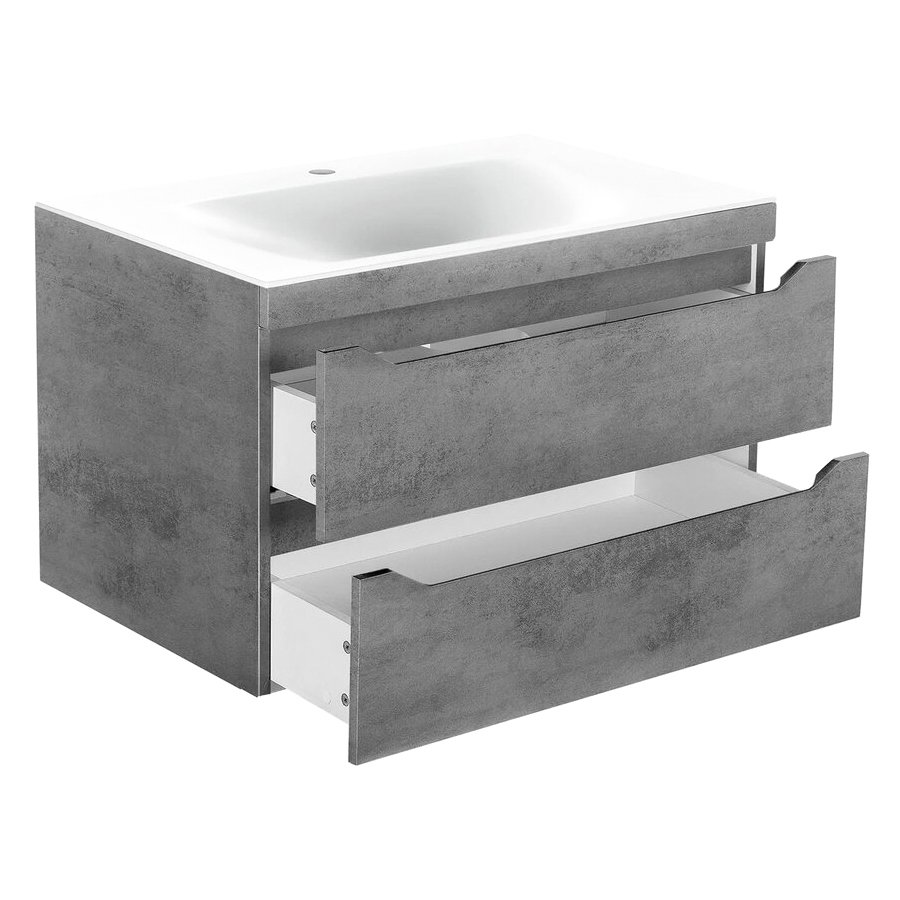 База под раковину Vincea (Винчея) Fine 800 подвесная, 2 выкатных ящика soft close, Beton VMC-2F800BT