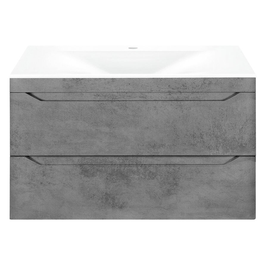 База под раковину Vincea (Винчея) Fine 800 подвесная, 2 выкатных ящика soft close, Beton VMC-2F800BT