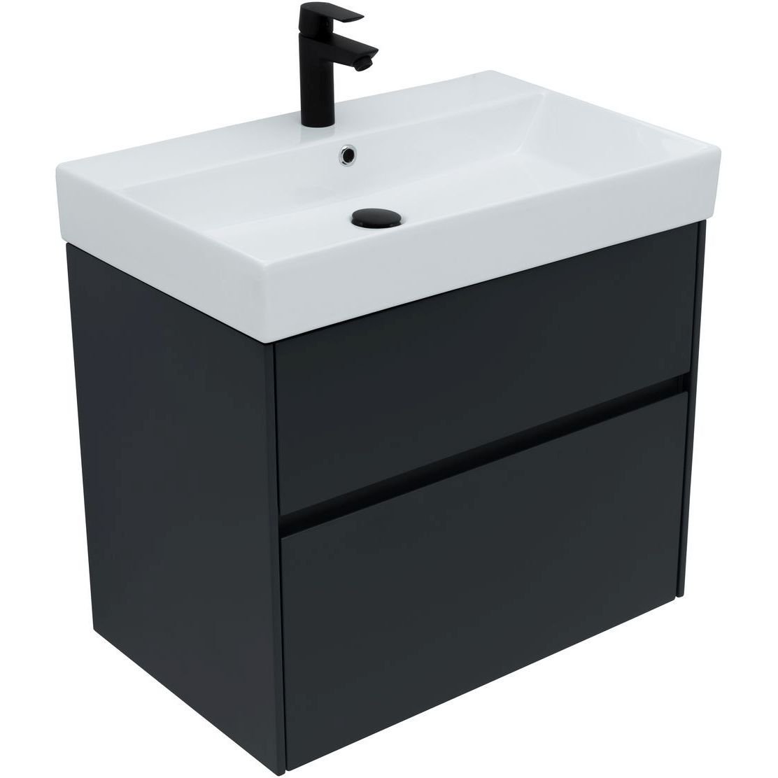 Тумба с раковиной Aquanet (Акванет) Бруклин 70 антрацит матовый 00310141
