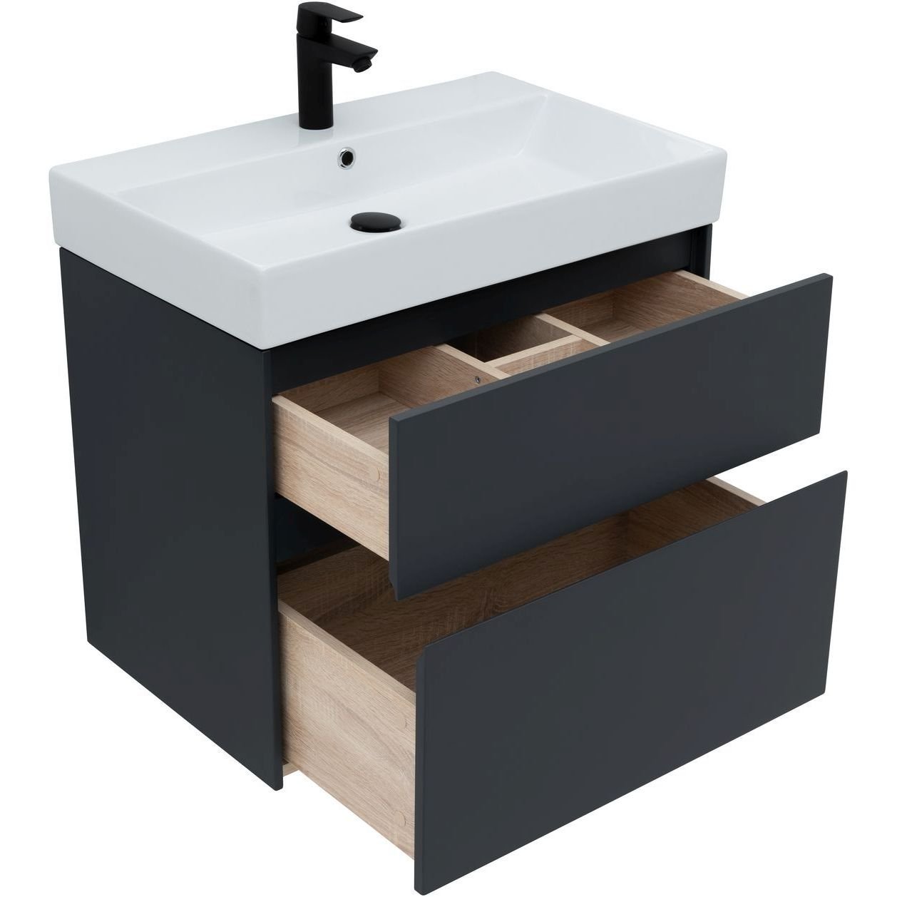 Тумба с раковиной Aquanet (Акванет) Бруклин 70 антрацит матовый 00310141