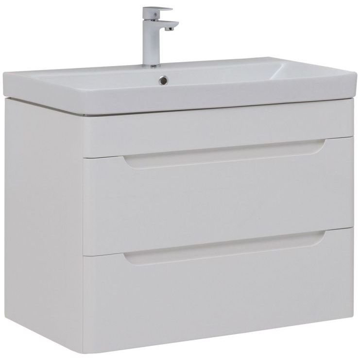 Тумба с раковиной Aquanet (Акванет) София 80 белый глянец (2 ящика) 00274002