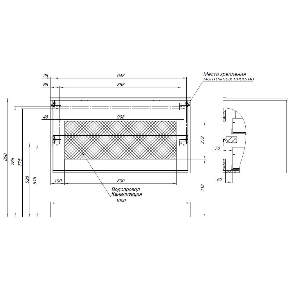 Тумба с раковиной Aquanet Lino 100 (Flat) дуб веллингтон 00287545