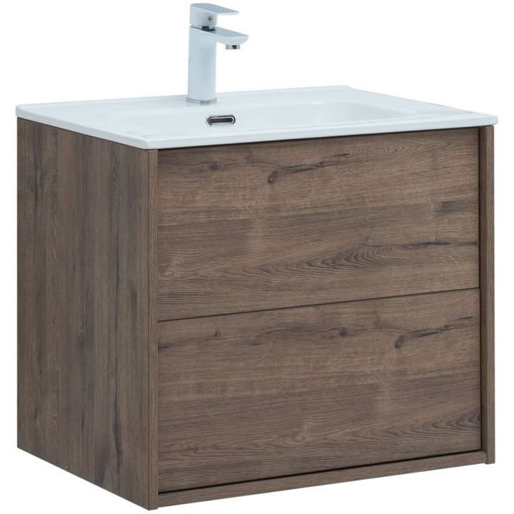 Тумба с раковиной Aquanet (Акванет) Lino 60 (Flat) дуб веллингтон 00287541