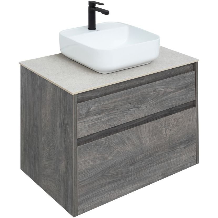 Тумба с раковиной Aquanet (Акванет) Nova Lite 75 дуб рошелье (2 ящика) 00242273