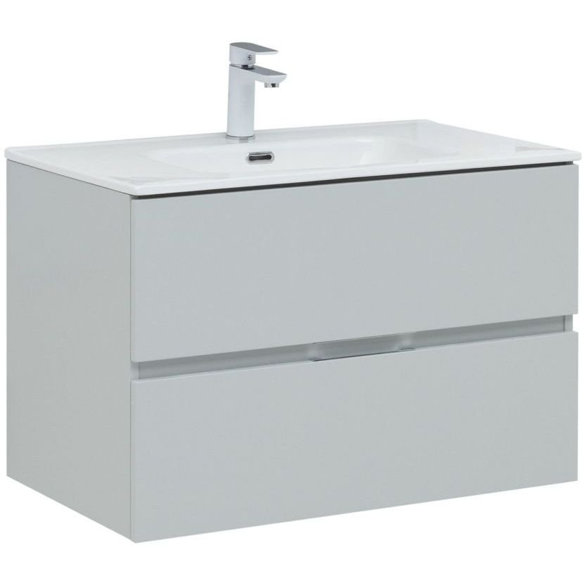Тумба с раковиной Aquanet (Акванет) Алвита New 80 2 ящика, серый 00277516