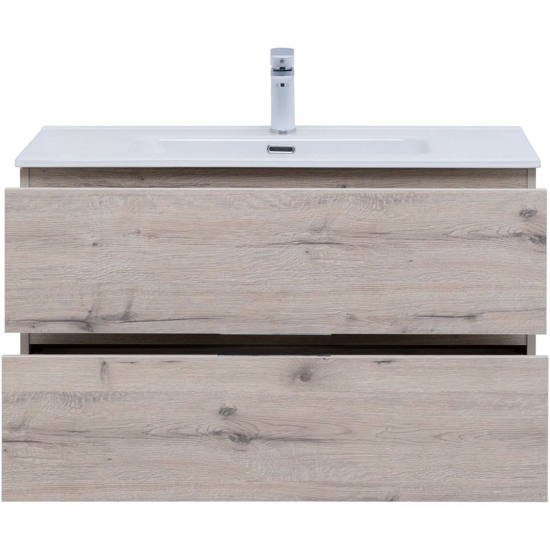 Тумба с раковиной Aquanet (Акванет) Алвита New 90 2 ящика, дуб веллингтон белый 00303921