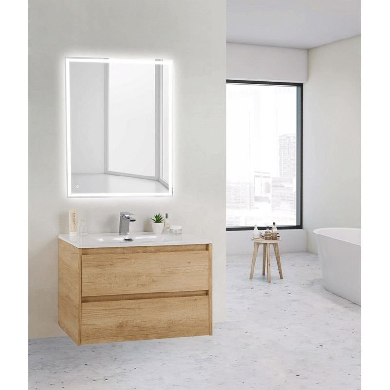 База под раковину подвесная BelBagno KRAFT 39 с двумя выкатными ящиками Rovere Nebrasca Nature 800х390x500 KRAFT 39-800/390-2C-SO-RNN