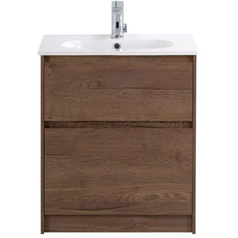 База под раковину напольная BelBagno (Бельбагно) KRAFT с фрезерованными ручками по всей длине фасада с двумя выкатными ящиками Bianco Opaco 600x460x840 KRAFT-600-2C-PIA