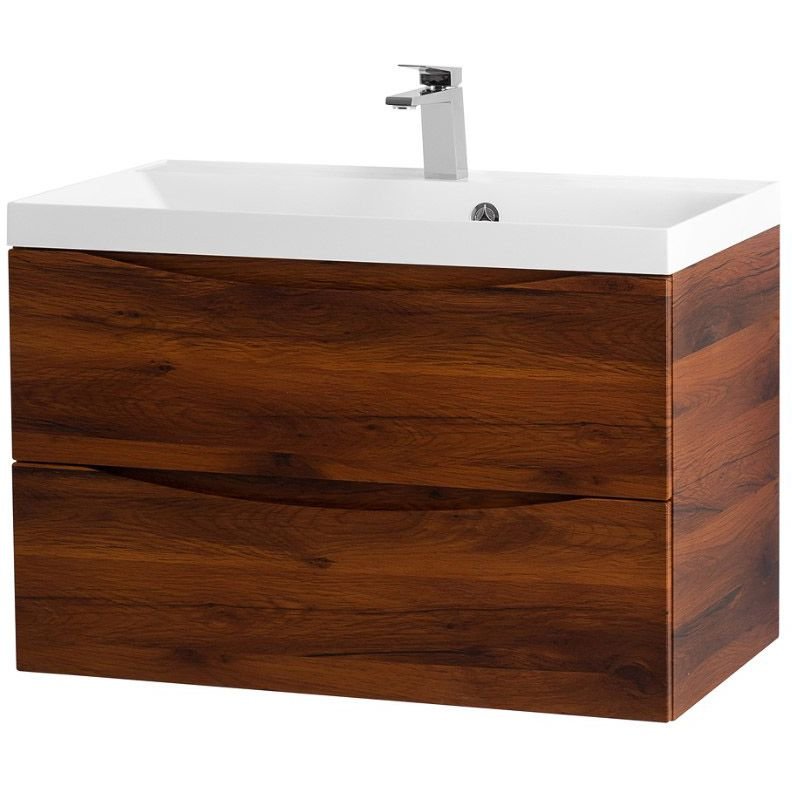 База под раковину подвесная BelBagno (Бельбагно) MARINO с двумя выкатными ящиками Rovere Ciliegio 800x450x500 MARINO-800-2C-SO-RC-P