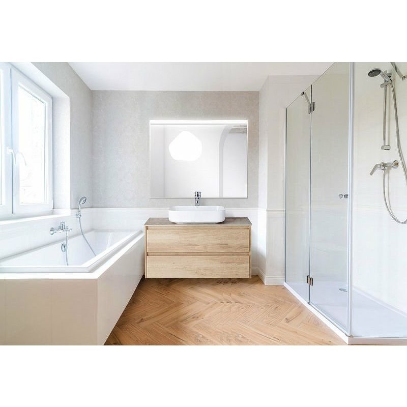 Зеркало BelBagno (Бельбагно) в алюминиевой раме с подсветкой с сенсорным выключателем SPC-UNO-1000-800-TCH 1000x50x800