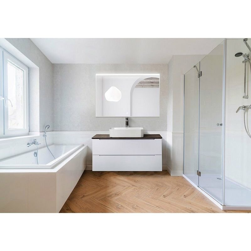 Зеркало BelBagno (Бельбагно) в алюминиевой раме с подсветкой с сенсорным выключателем SPC-UNO-1200-800-TCH 1200x50x800