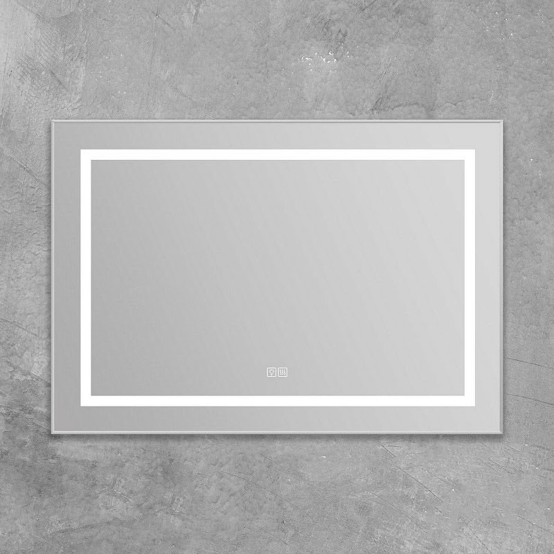 Зеркало BelBagno (Бельбагно) в алюминиевой раме со встроенным светильником сенсорным выключателем и подогревом SPC-KRAFT-985-685-TCH-WARM 985x32x685 мм