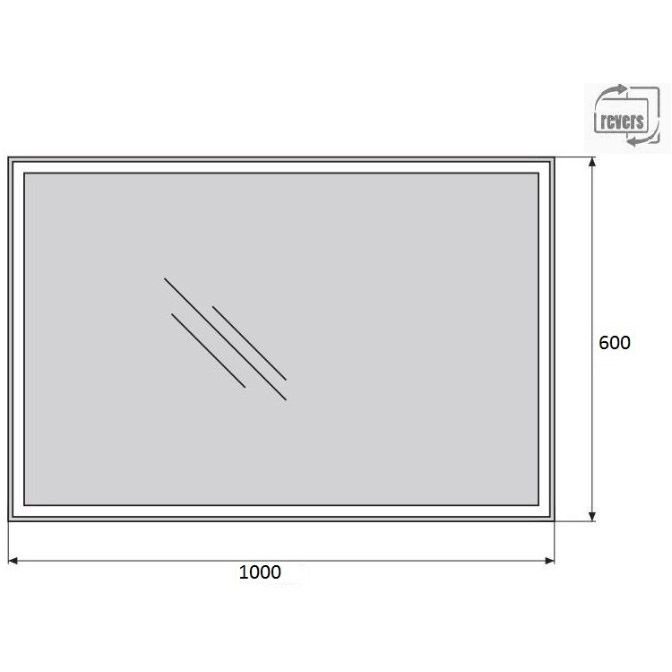 Зеркало BelBagno (Бельбагно) с встроенным светильником и кнопочным выключателем SPC-GRT-1000-600-LED-BTN 12W 220-240V 1000x30x600