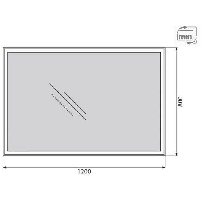 Зеркало BelBagno (Бельбагно) с встроенным светильником и кнопочным выключателем SPC-GRT-1200-800-LED-BTN 12W 220-240V 1200x30x800