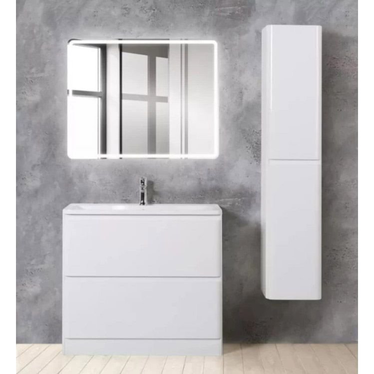 Шкаф подвесной BelBagno (Бельбагно) Albano с двумя распашными дверцами с доводчиками с двумя полками универсальный Bianco Lucido 320x320x1600 ALBANO-1600-2A-SC-BL-P