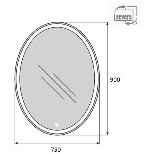 Зеркало BelBagno (Бельбагно) с встроенным светильником и сенсорным выключателем SPC-VST-750-900-LED-TCH 12W 220-240V 750x30x900