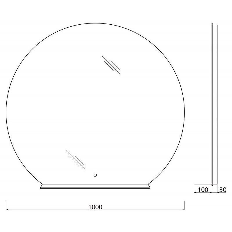 Зеркало BelBagno (Бельбагно) с встроенным светильником и сенсорным выключателем с полкой SPC-RNG-1000-LED-TCH-MENS 12W 220-240V 1000x30