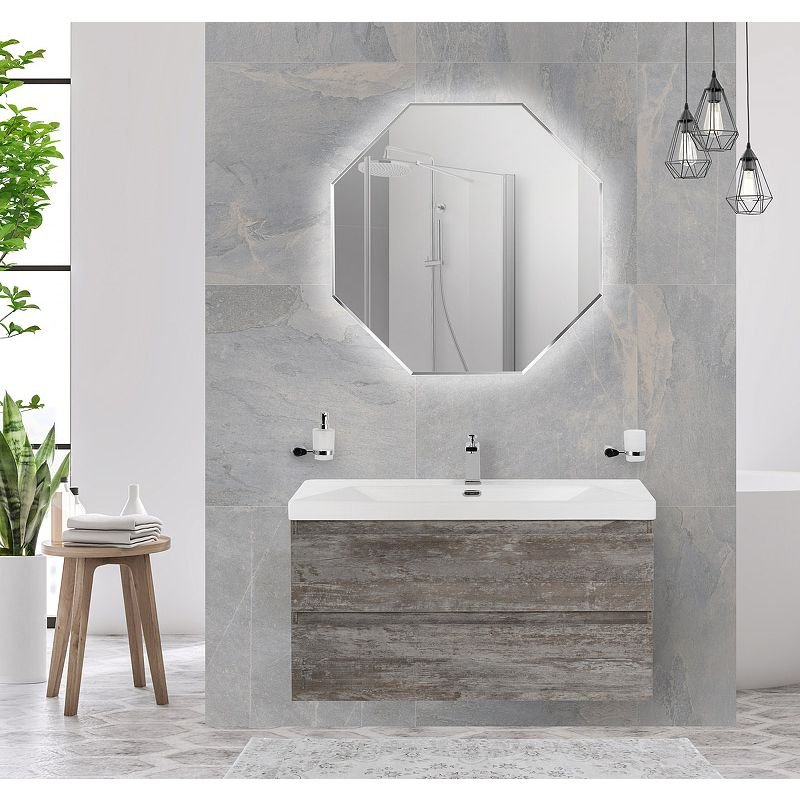 База под раковину подвесная Cezares (Цезарис) Molveno с двумя выкатными ящиками Legno Grigio 800x500x500 MOLVENO-80-2C-SO-LG