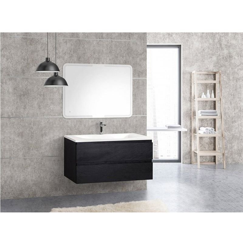 База под раковину подвесная Cezares (Цезарис) Molveno с двумя выкатными ящиками Nero 1000x500x500 MOLVENO-100-2C-SO-NR