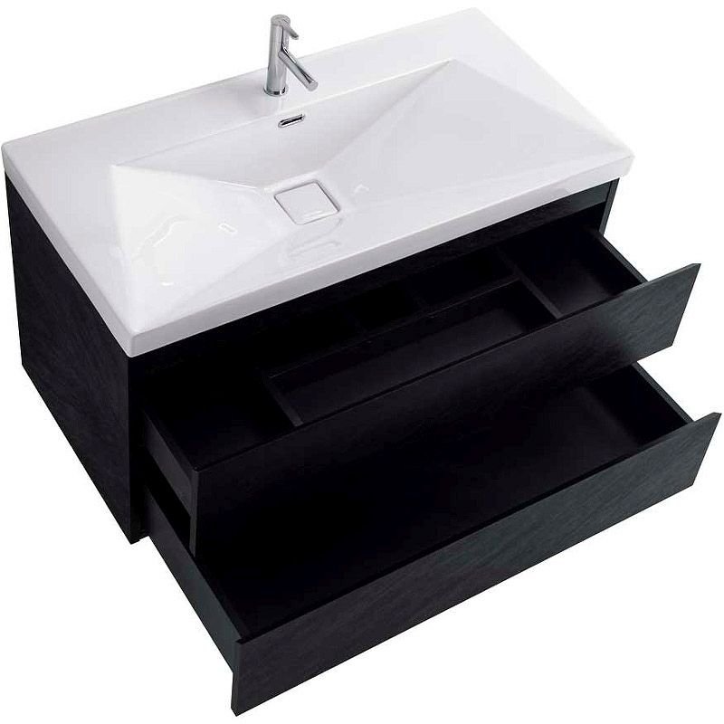 База под раковину подвесная Cezares (Цезарис) Molveno с двумя выкатными ящиками Nero 800x500x500 MOLVENO-80-2C-SO-NR