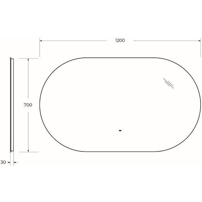 Зеркало Cezares (Цезарис) с контурной подсветкой и датчиком движения CZR-SPC-VAGUE-1200-700-MOV 12V 220-240V 1200x700x30