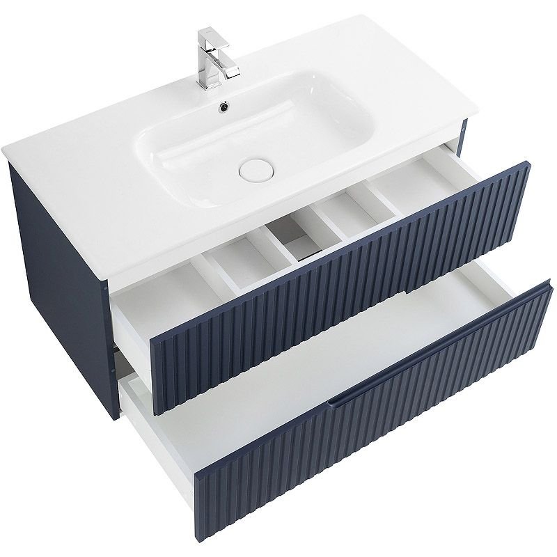 База под раковину подвесная Cezares (Цезарис) Duet с двумя выкатными ящиками Grafito 970x450x500 DUET-1000-2C-SO-GR-P