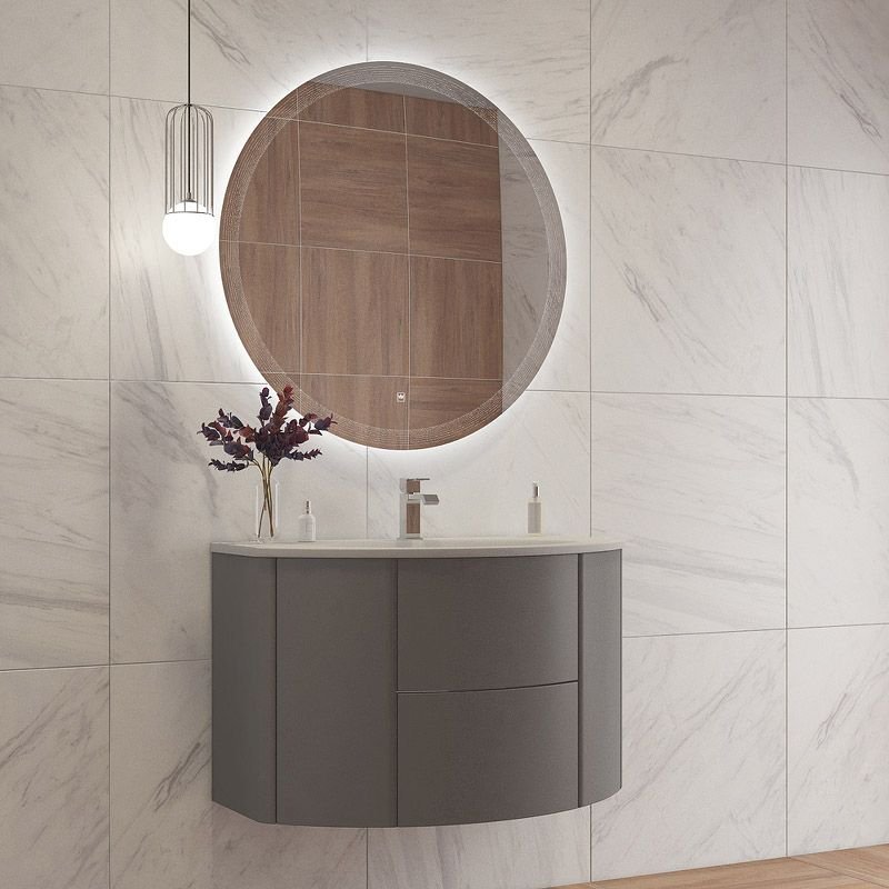 Зеркало Cezares (Цезарис) с лазерной гравировкой контурной подсветкой и сенсорным выключателем CZR-SPC-ECO-800-LED-TCH 12V 220-240V 800x30