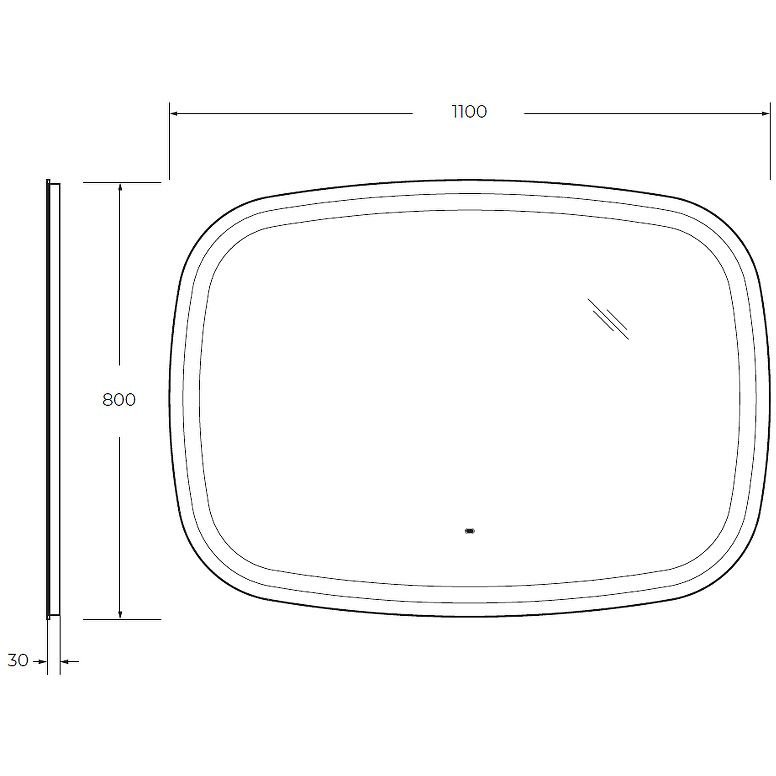 Зеркало Cezares (Цезарис) со встроенной подсветкой и датчиком движения CZR-SPC-MOLVENO-1100-800-MOV 12V 220-240V 1100x800x30