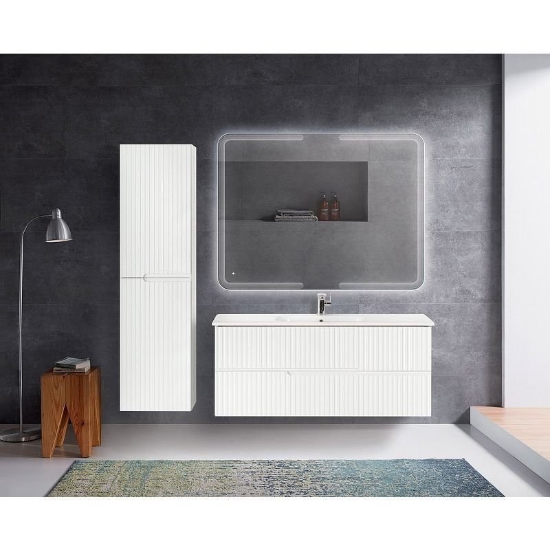 Шкаф подвесной Cezares (Цезарис) Duet с двумя распашными дверцами с доводчиками с двумя полками универсальный Bianco Opaco 400x300x1500 DUET-1500-2A-SC-BO