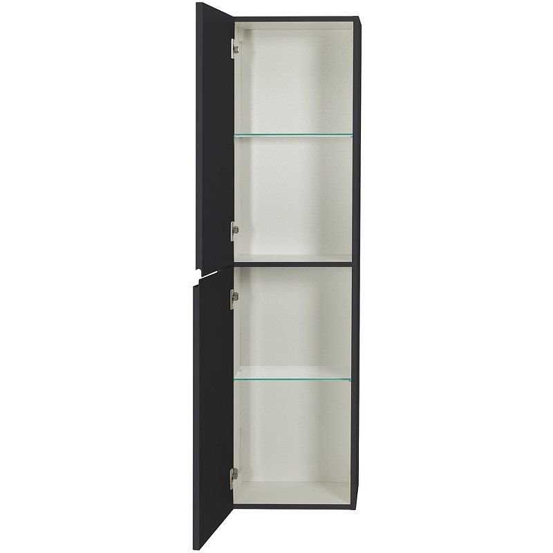 Шкаф подвесной Cezares (Цезарис) Duet с двумя распашными дверцами с доводчиками с двумя полками универсальный Grafito 400x300x1500 DUET-1500-2A-SC-GR-P